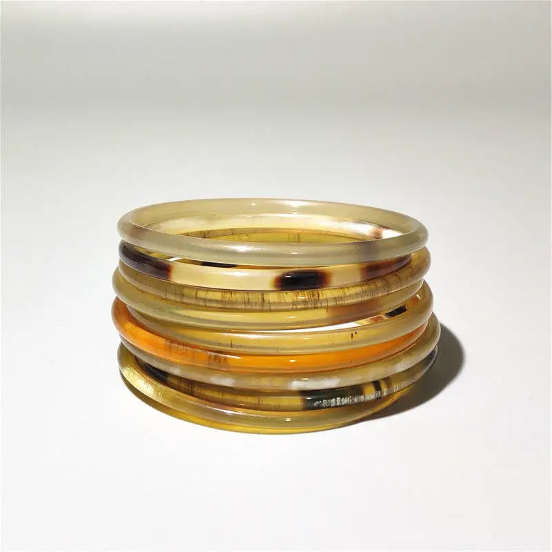 BB-068 Tibet Natural Yak Horn Close Slim Bangles for Girls Summer Healthy bracelets