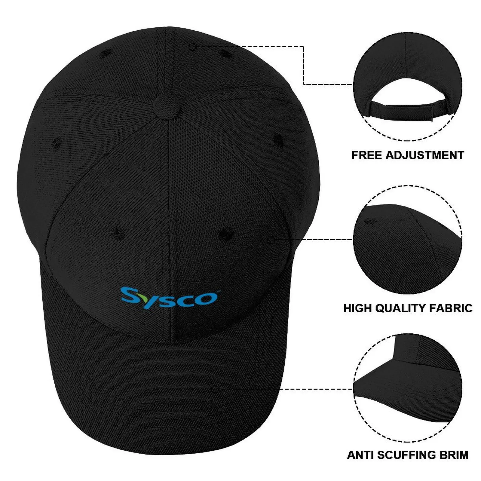 Sysco Logo Baseball Cap Icon Bobble Hat หมวกตกปลา Women's Beach Outlet 2024 Men's