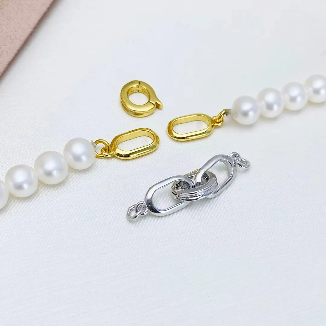 

Оптовая продажа DIY стерлингового серебра 925 пробы ожерелье браслет застежка крючок аксессуары для жемчуга 5-10 мм 5 шт./лот