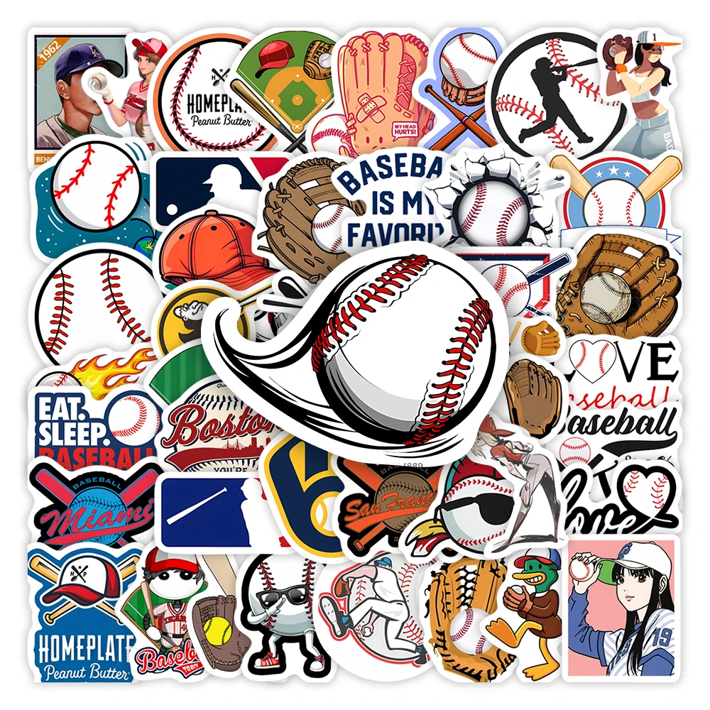 Baseball Logo Stickers Fun DIY Kids Toys Gift Decoration Decal for Laptop Scrapbook Phone Bottles Luggage Bags Waterproof