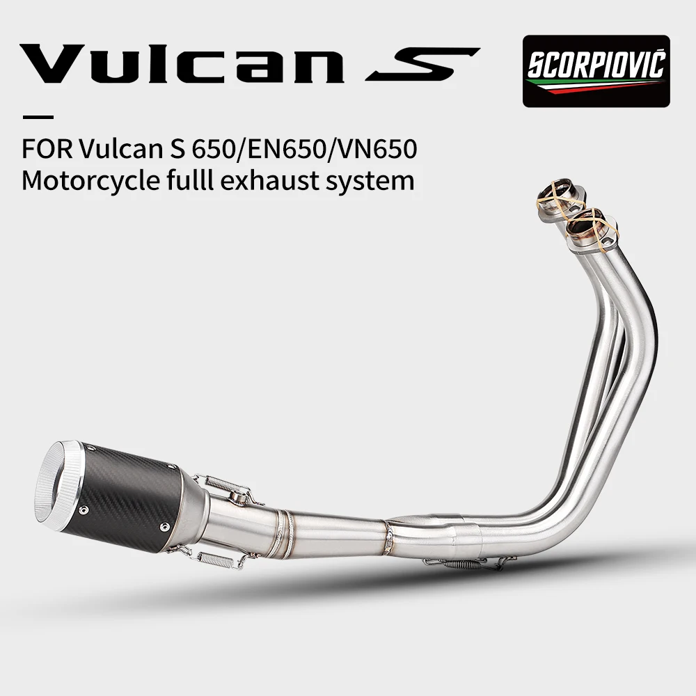 

Полный выхлоп мотоцикла, труба из нержавеющей стали из углеродного волокна для Vulcan S 650 EN650 VN650, модификация выхлопной системы