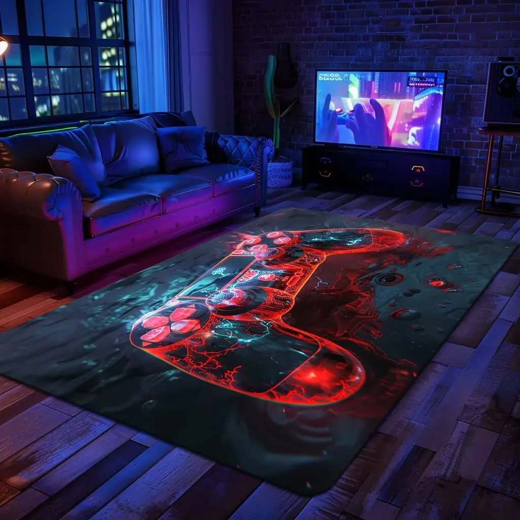 

VIKAMA 3D визуальный дизайн игровая консоль полный ковер отель киберспортная комната красочный ковер гостиная спальня декоративный напольный коврик