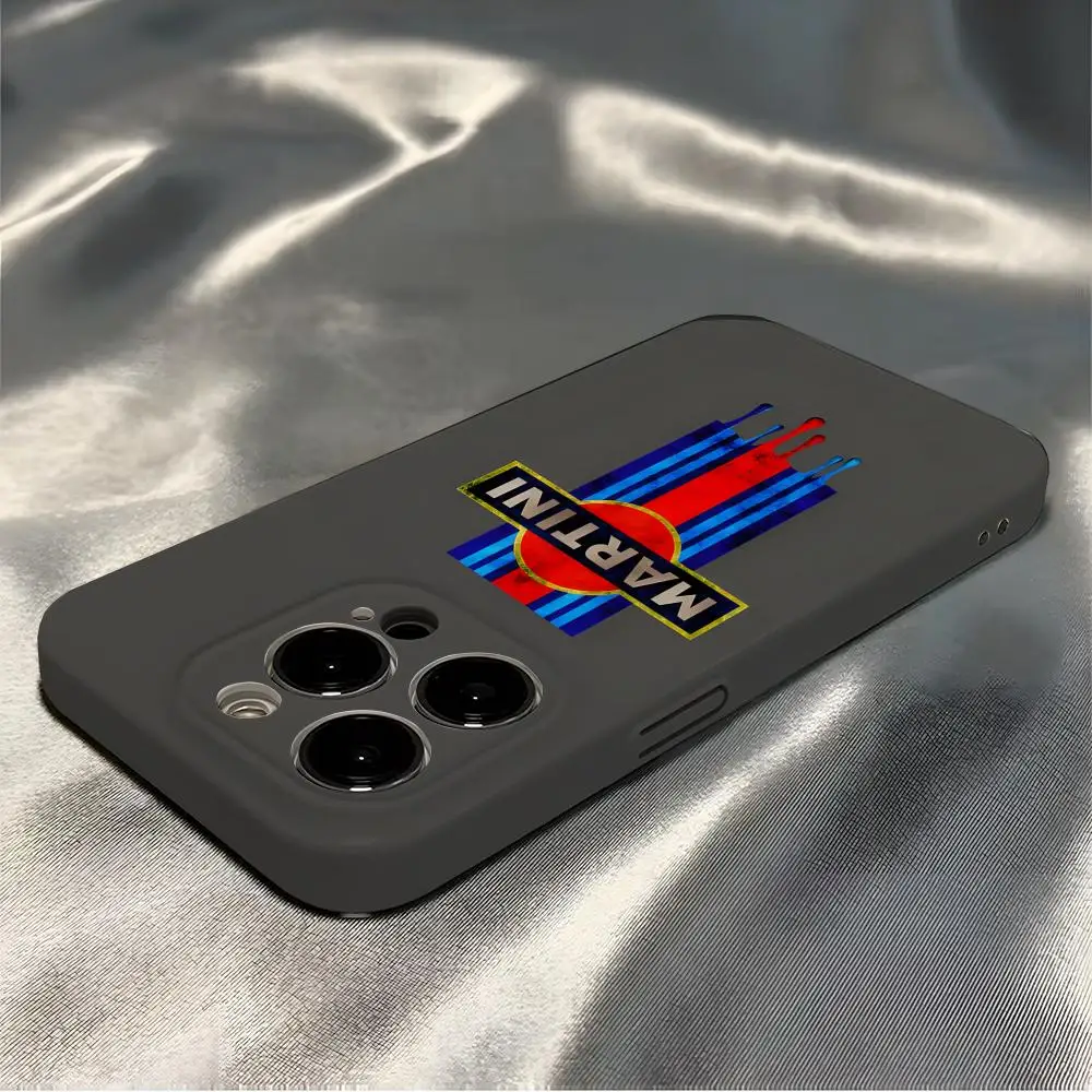 Custodia per telefono con logo Racing M-Martini per Iphone 16 Pro Max 15 Pro 13 14 12 11 X XR XS Max Cover all-inclusive
