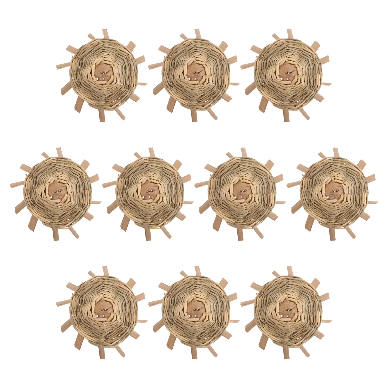 

10Pcs Woven Mini Straw Hats 5Cm Handcrafted Grass Caps for Craft Projects Tiny Sombrero Decorations DIY Kit Rustic Holiday Party