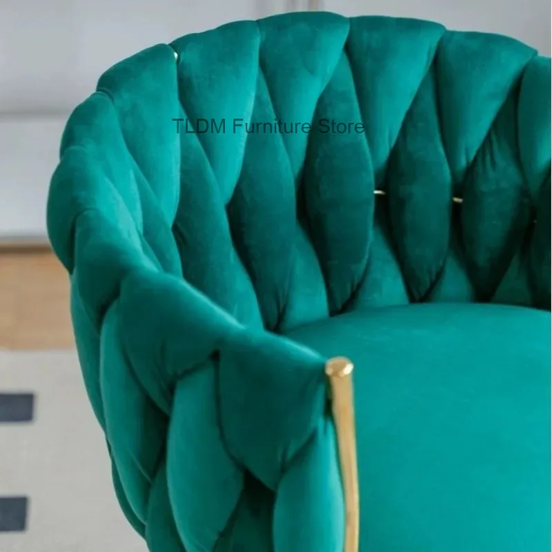 Office Chair Wheel Bedroom Stool Rotatable Household Seat Luxury Light Metal Frame Multifunctional Indoor Living Room Furnishing