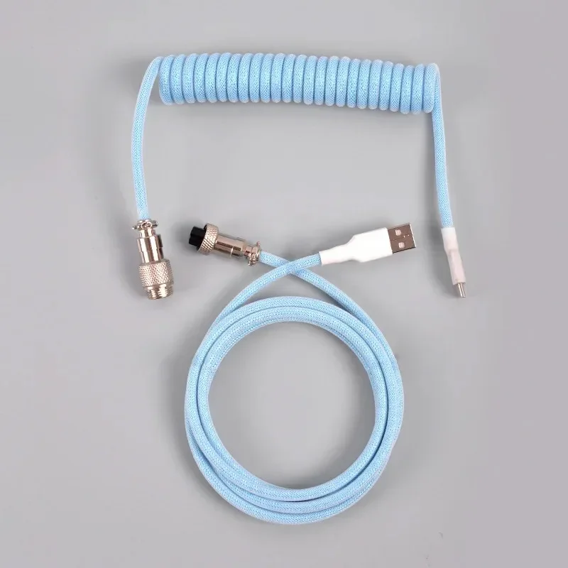 【From China】Cantell Artisan Braided Coiled USB C Cables for Mechanical Gaming Keyboard Coiled Cable -Custom Keyboard Cable