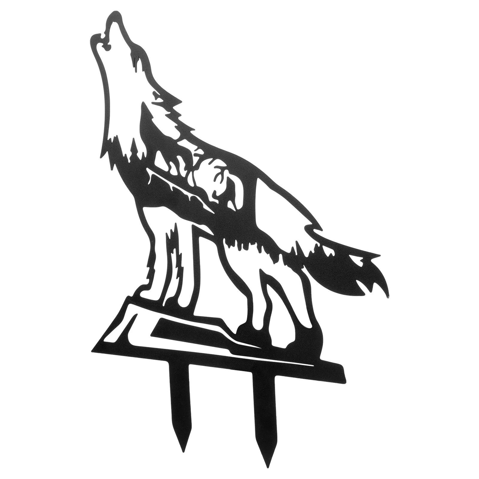 

Outdoor Decoration outside House Wolf Metal Lawn Sign Animal Yard Backyard Insert