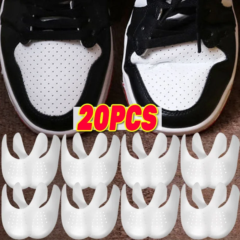 2/20Pcs Crease Protector Shoe Head Stretcher Sneaker White Anti Crease Wrinkled Fold Shoe Support Toe Cap Sport Crease Protector