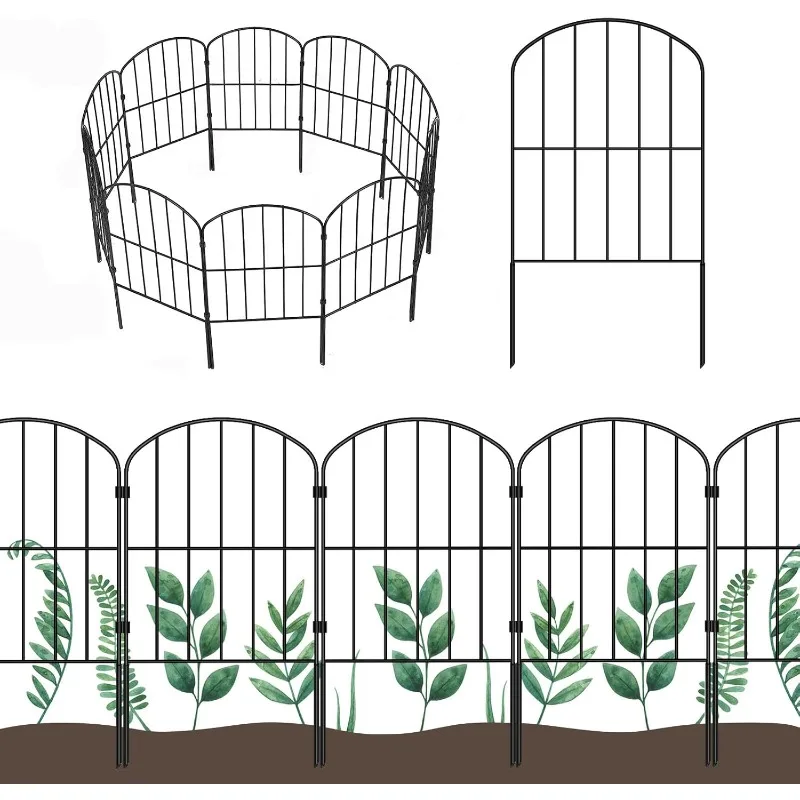 

Decorative Garden Fence 25 Panels, Rustproof Metal Wire Fencing Border Animal Barrier, Flower Edging, Arched