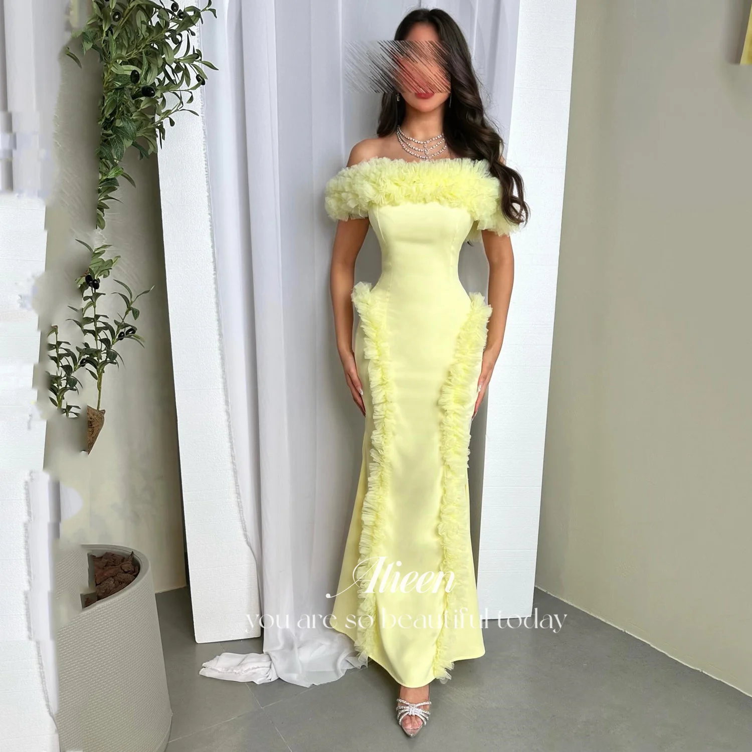 

Элегантные вечерние платья Aileen 2025, платье русалки для выпускного вечера فساتين سهرة, свадебные платья для вечеринок, Vestidos De Festa, желтое по индивидуальному заказу