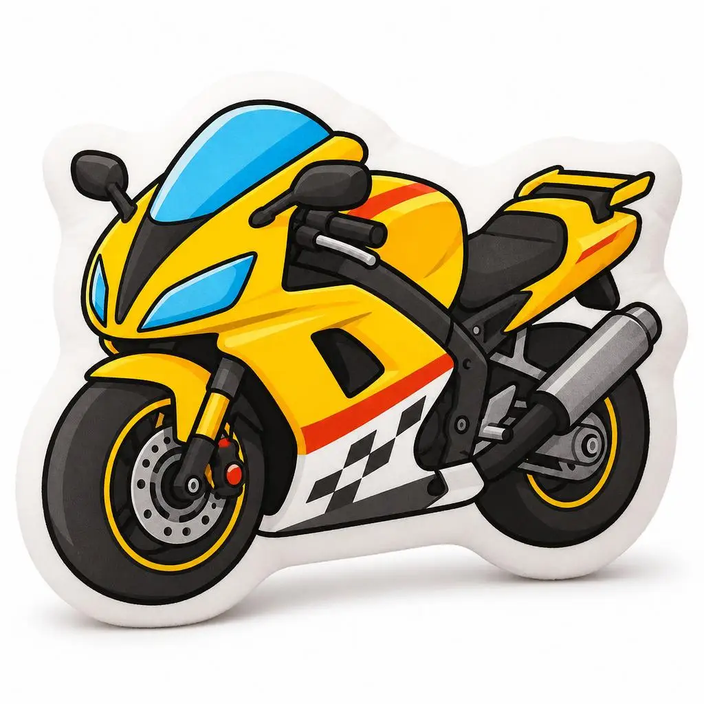 Sportbike Motorcycle Racing Speed Turbo Track Plush Pillow Cushion Funny Stuffed Throw Pillow Home Decor Gift Sofa Bed