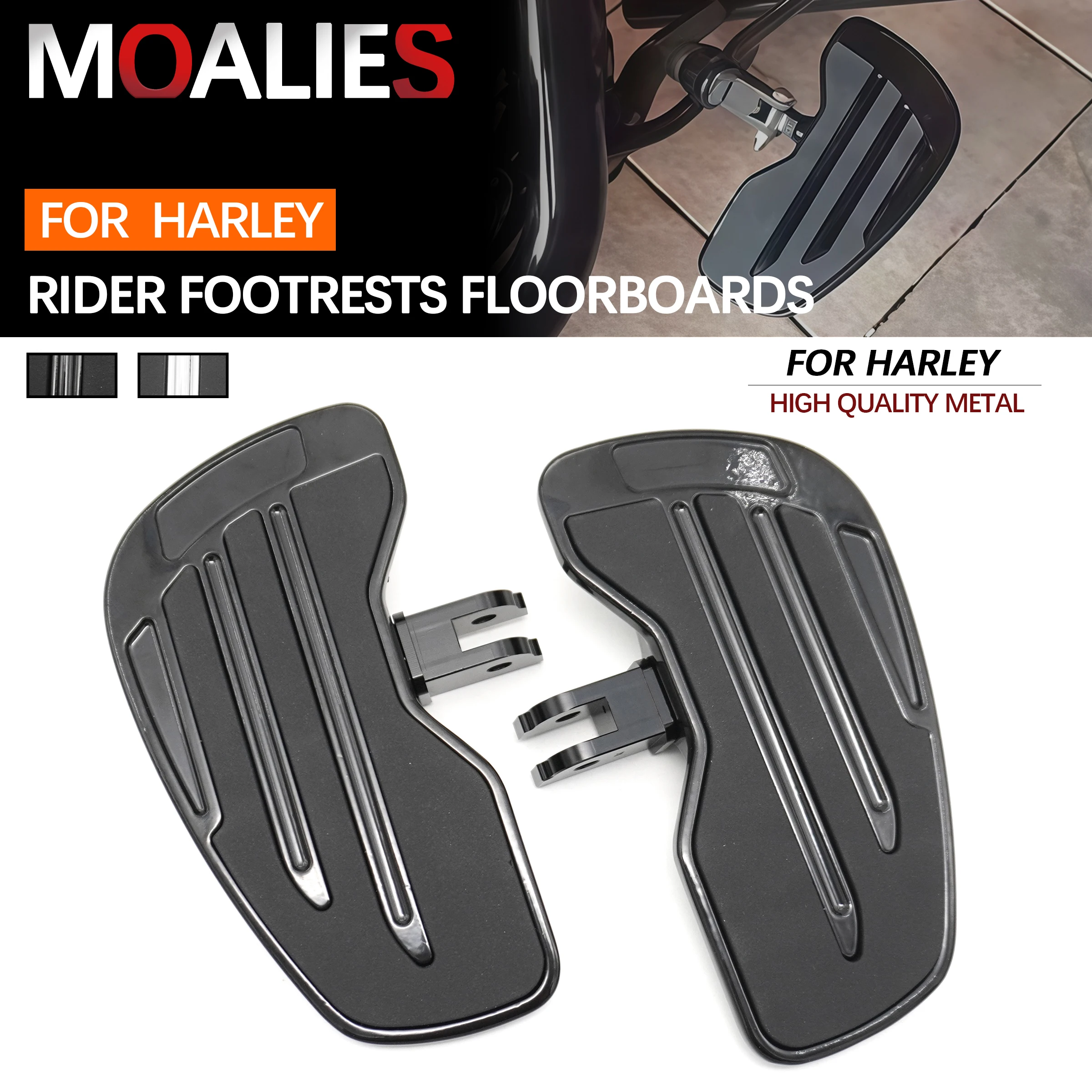 

For Harley Softail Slim Low Bob Fat Boy Breakout Deluxe FLDE FXLR FLFB FXFBS 2018-2022 Driver Footboard Rider Footpegs Footrests