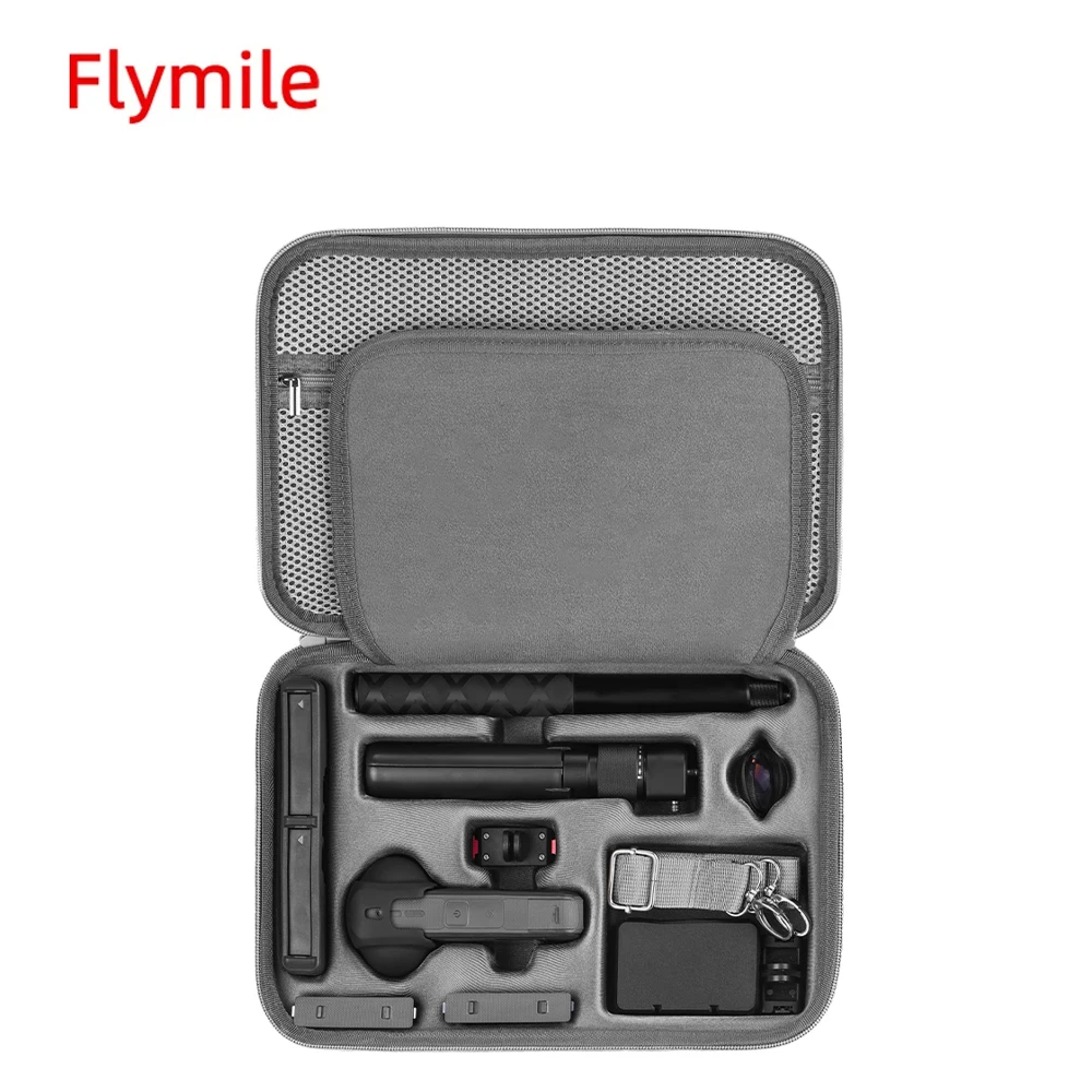 Flymile Tragetasche für Insta360 X5 Kamera-Organizer, PU-Hülle, kratzfeste Tragetasche, Reisetasche, Schutzzubehör