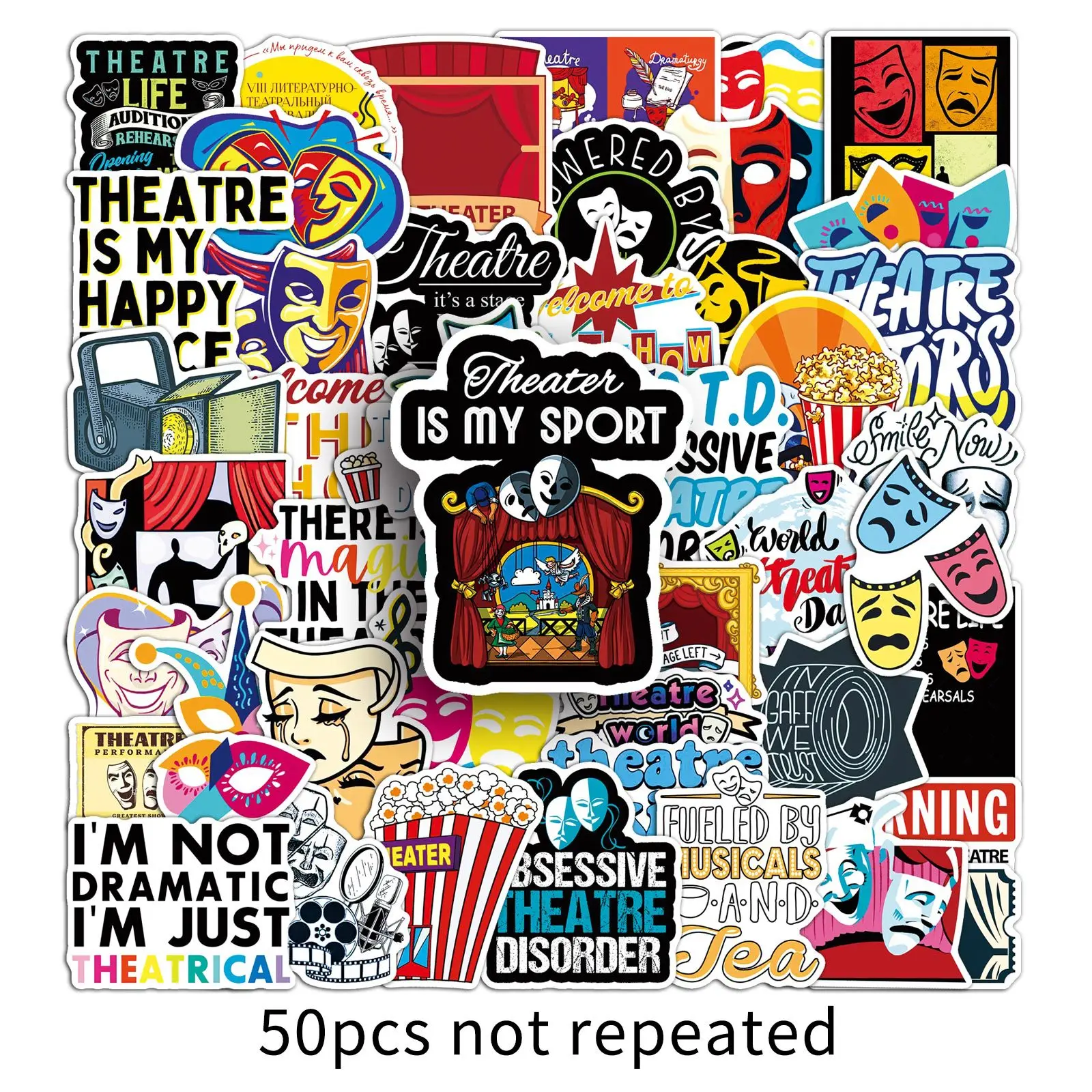 50 قطعة ملصقات الدراما للمرحلة الغربية الكرتونية الإبداعية الدراما الكتابة على الجدران لعبة الديكور DIY بها بنفسك حقيبة الثلاجة المحمول الغيتار الهاتف الشارات #2