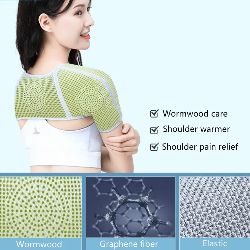 Double Shoulder Support Brace Wormwood Compression Shoulder Belt Strap Shoulder Warmer Protector for Dislocation Arthritis Pain