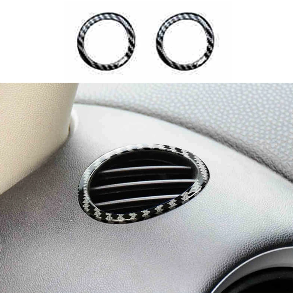 For Mini R55 2007-2014 / R56 2006-2013 Car Accessories ABS Carbon Fiber Style Dashbaord Upper Air Vent Outlet Cover Trim 2pcs