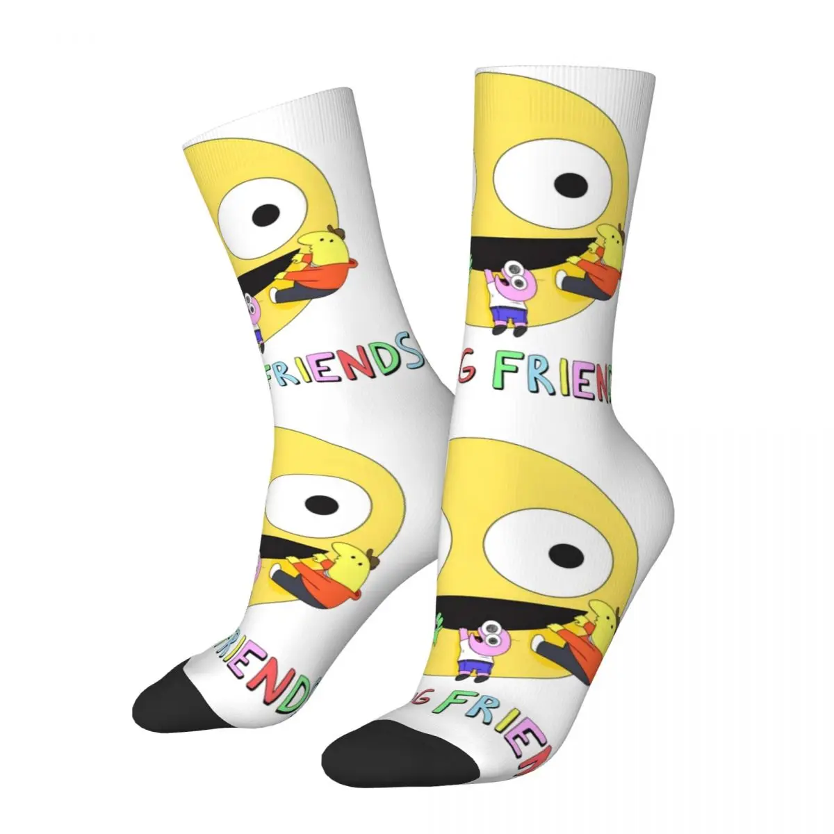 Men Women Funny Smiling Friends Logo Socks Cute Casual Cartoon Adult Swim Socks Hip Hop Accessories Middle TubeSocks Small Gifts