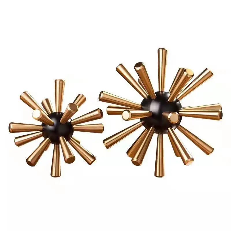 Light luxury modern metal sea urchin ball thorn ball decoration reinforced living room TV cabinet bookcase model room desktop