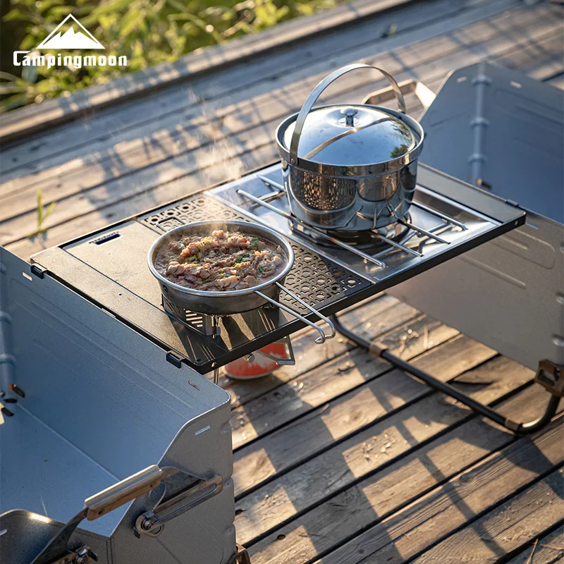 

CAMPINGMOON CK-12F-1P Легкий портативный складной стол из алюминиевого сплава для кемпинга, аксессуар для крепления к потолку (для половины модуля)