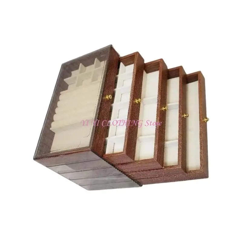 N5KF Jewelry Organizers Portable Earring Display Box Necklace Storaging Case for Secure Storage and Travel Convenience