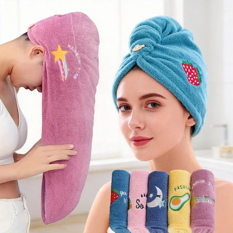 1/3/5Pcs Microfiber Dry Hair Towel Wrap For Women Thicked Double-layer Hair Cap Absorbent Quick Drying Shower Towels