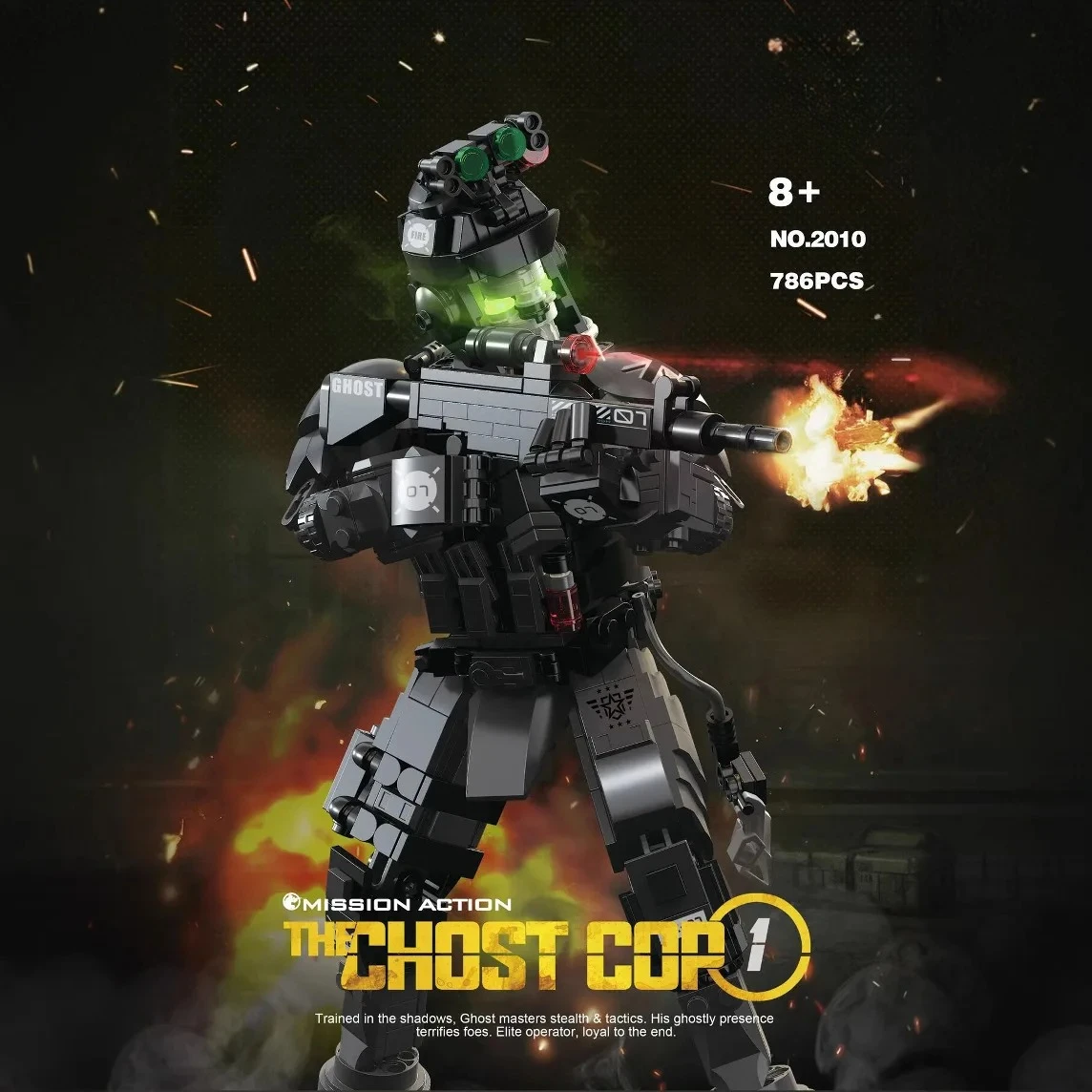 

Ghost Cop Kids Mecha Buildout Difficult Building Block Model Toys Birthday Gifts