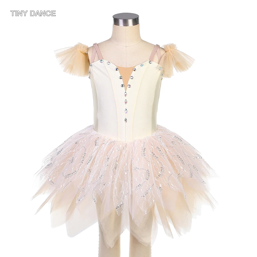 

Child and Adult Romantic Tutu Skirts Ivory Spandex Bodice Ballet Dance Tutu Puffy Dress Performance Costume Dancewear 22130