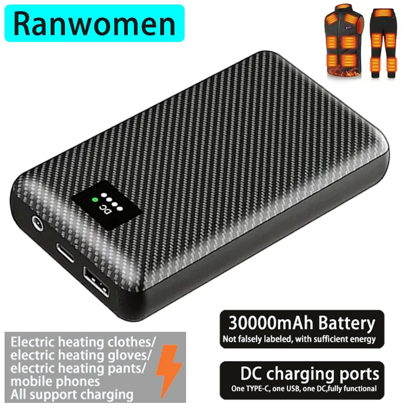 PowerBank 40000mAh DC 7.4V Heating Portable Mobile Power Supply for Heating Vest Jacket Gloves Electric Heating Equipment