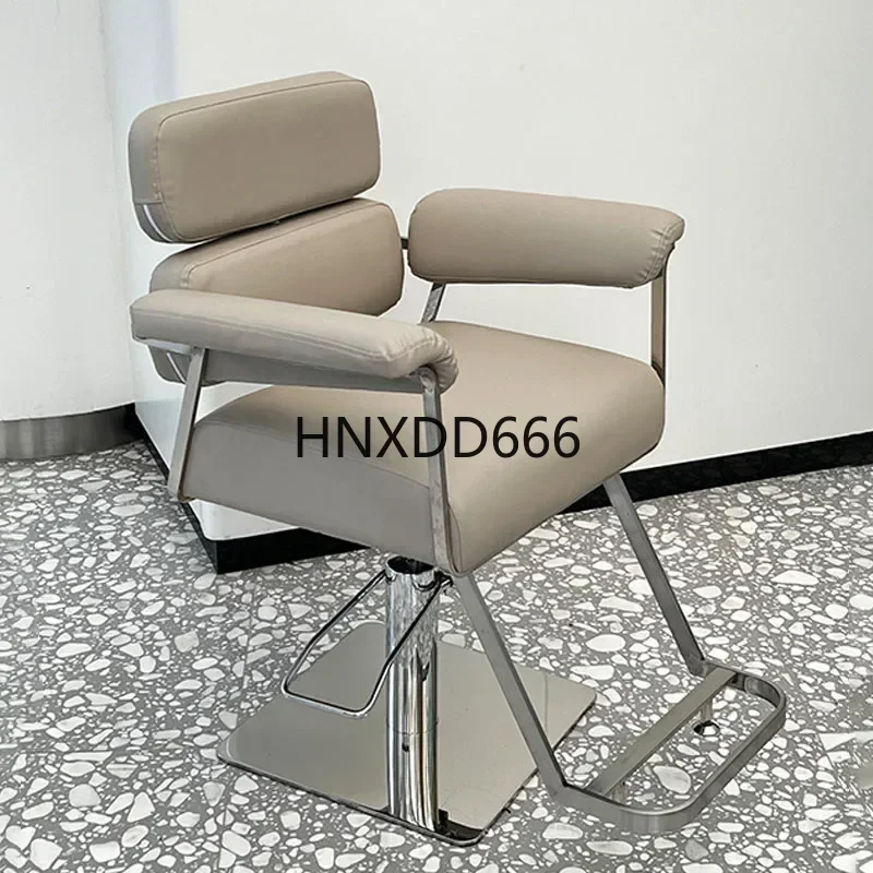 كرسي صالون مريح من الفولاذ المقاوم للصدأ موديلات جديدة بسيط على الطراز الأمريكي كرسي حلاق مريح لصالون التجميل أثاث منزلي سيلا حديث #6