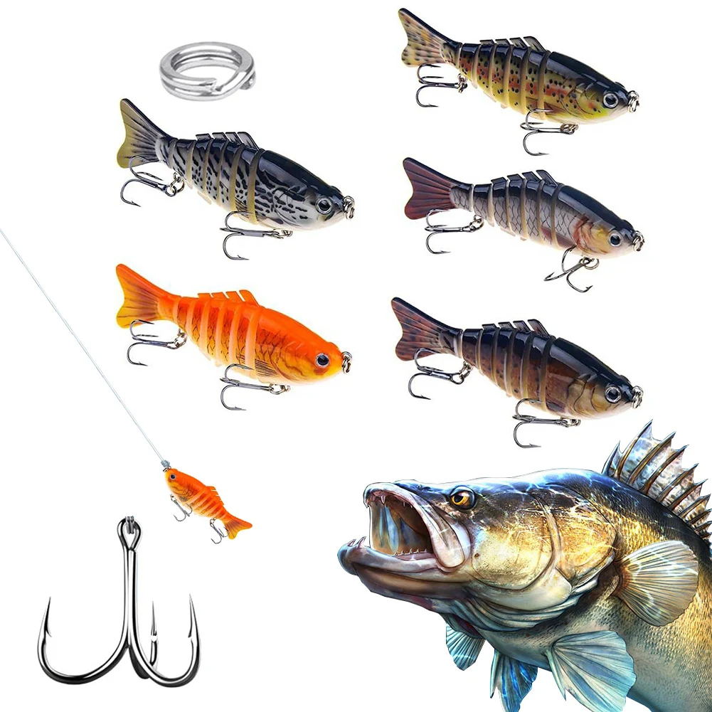 

Тонущие воблеры для рыбалки 10 см 16 г, многосекционные, составные, жесткие приманки для ловли щуки и карпа