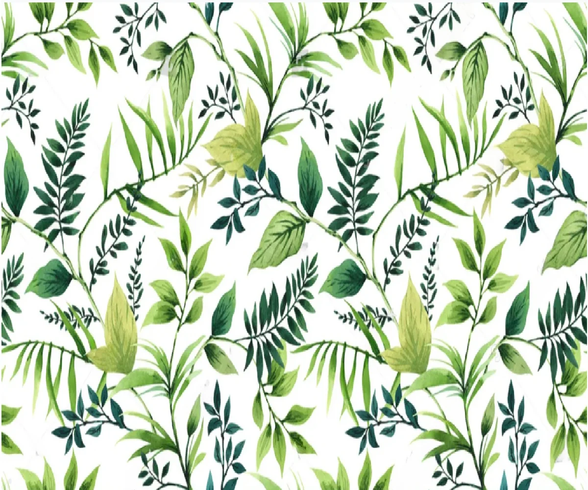 Customized Nordic Wallpaper Southeast Asian Tropical Rainforest Flower and Bird Green Plant Living Room TV Background Wallpaper