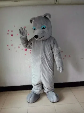 

New Adult Hot Sale Foam high quality Grey Dog Fancy Cartoon Mascot Costume Plush Christmas Fancy Dress Halloween Mascot Costume