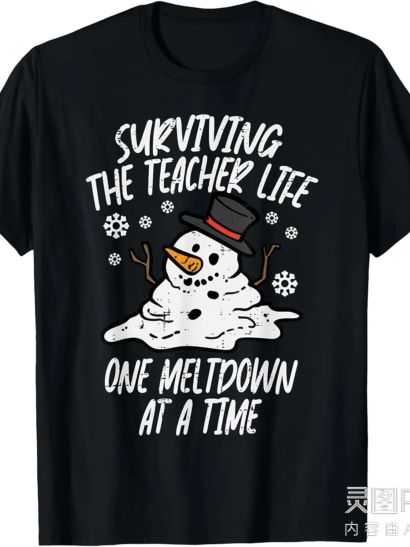 Christmas Survival Teacher Life Out of Control Christmas Men and Women The Same T-shirt 2025 Summer Short-sleeved Printed T-shirt, Solid Color 220G