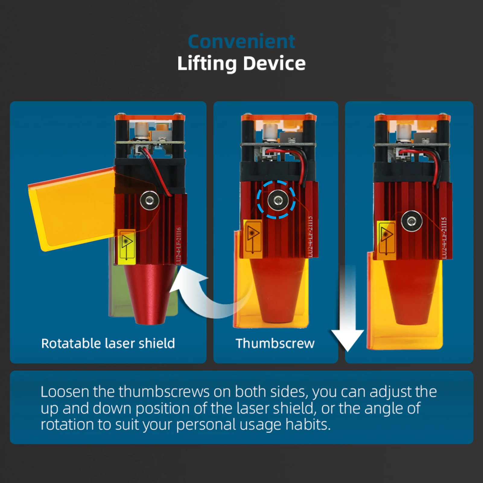 ORTUR LU2-4-SF 24V Upgrade Laser Module 5W Laser Power Fixed Focus Suitable for Laser Master 2 S2/Laser Master Laser 2 PRO S2
