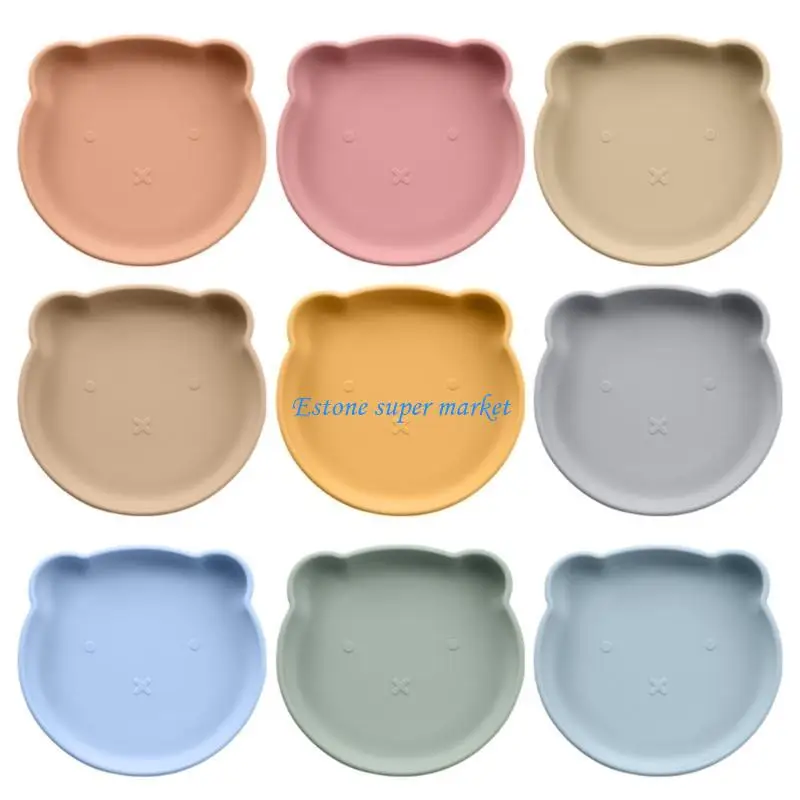 090B Upgraded Kids Silicone Animal Suction Plate Baby Plate Cartoon Kids Plates Lightweight Toddlers Plate Durable