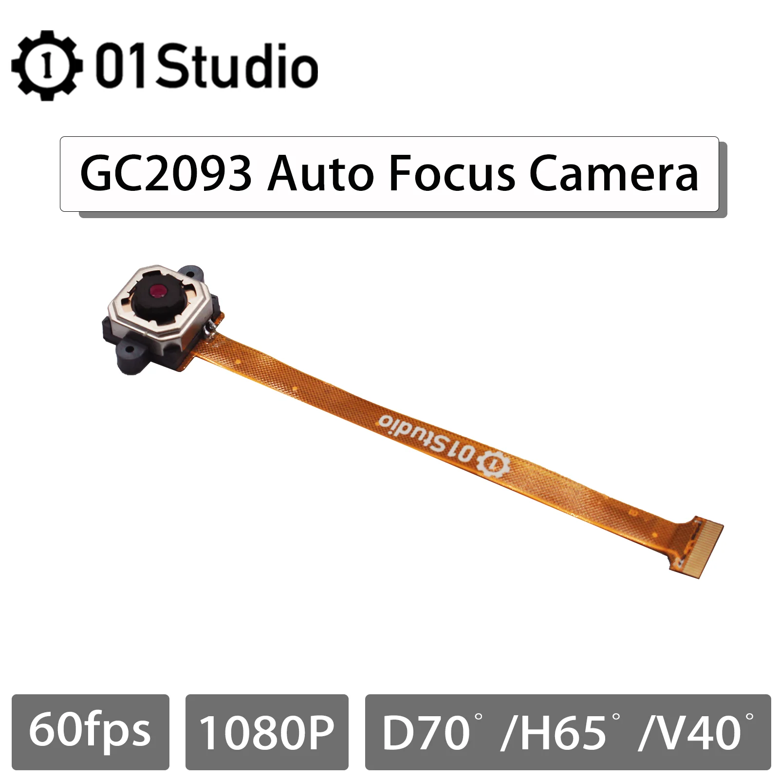 01Studio GC2093 AF Auto Focus camera module, used on CanMV K230 AI development board, 1080P 60fps.
