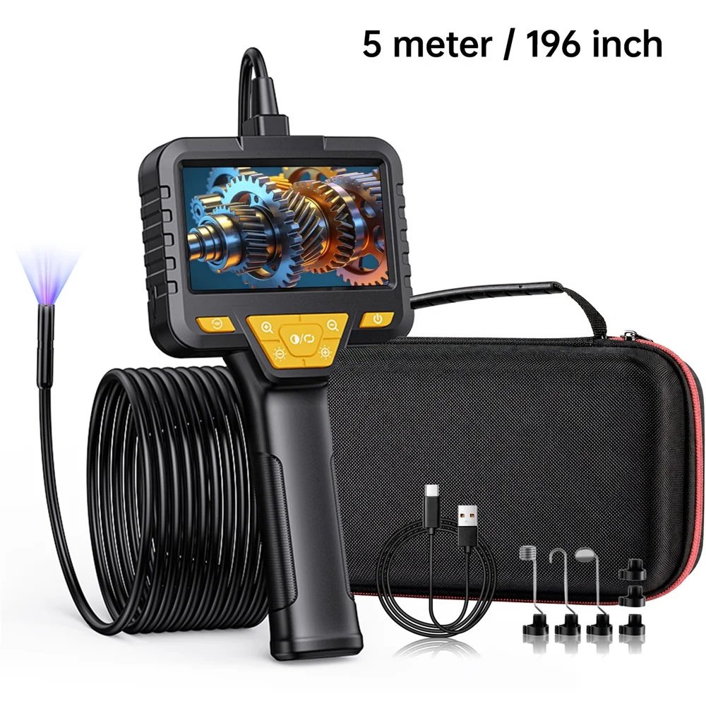 Industrielle Endoskopkamera 4,3" IPS-Bildschirm 1080P HD-Boreskop IP67 Wasserdicht 2000mAh Festkabel Auto-Rohr mit Box