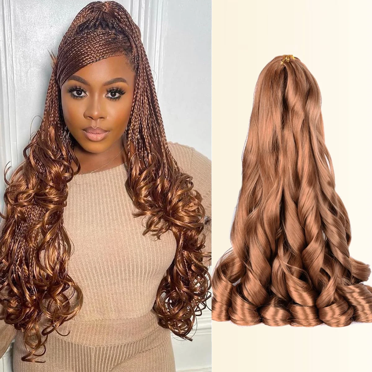 French Curl Loose Wavy Braiding Hair 12/16 Inch