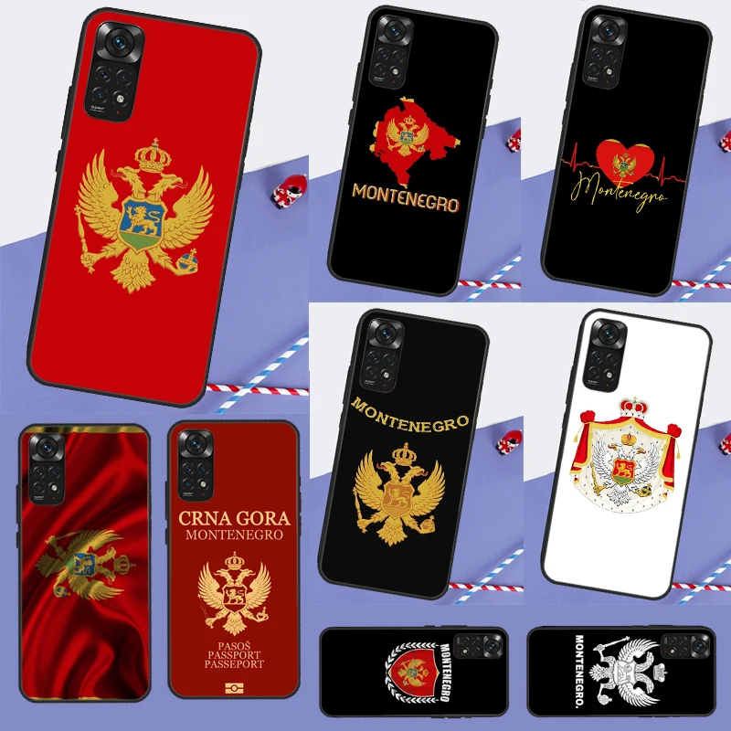 Montenegro Flag Case For Xiaomi Redmi Note 12 11 10 8 9 Pro 9S 10S 11S 12S Redmi 12C 10C 9C 10A Back Cover