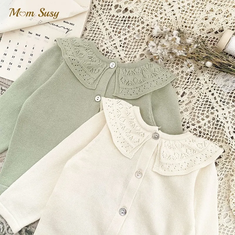 

Baby Girl Cotton Sweater Cardigan Turn Down Collar Spring Autumn Winter Infant Toddler Child Knitted Coat Baby Clothes 0-3Y