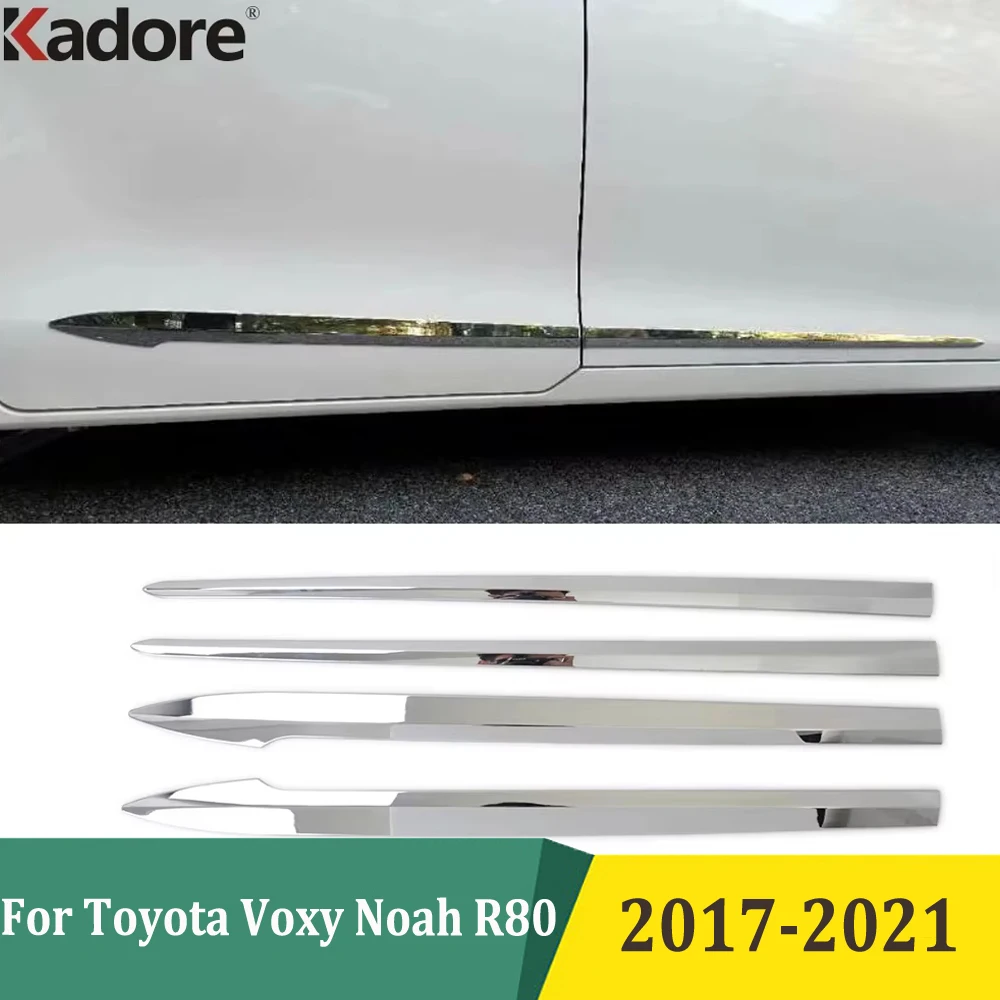 

For Toyota Voxy Noah R80 2017 2018 2019 2020 2021 Chrome Side Door Body Molding Line Cover Trim Protector Exterior Accessories