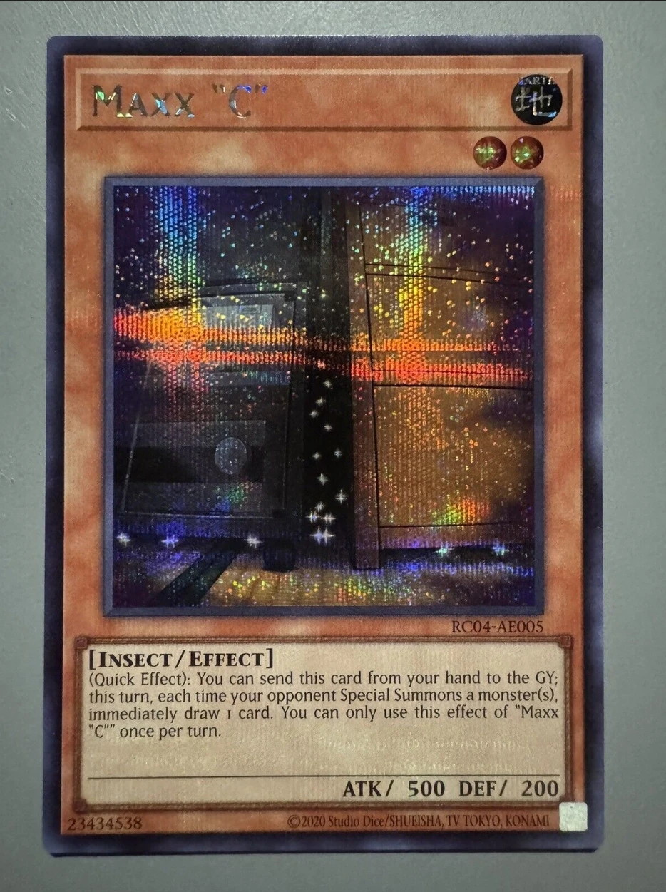 

Yugioh KONAMI Duel Monsters RC04-AE005 Maxx "C" Secret Rare Asian English Collection Mint Card