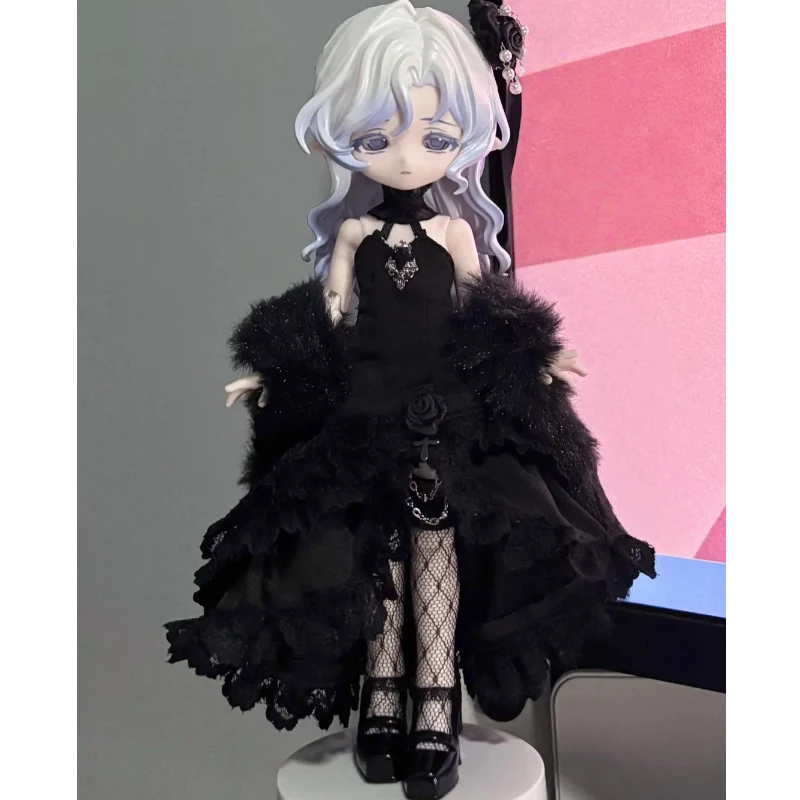 Come4free Fairy Tale Series Black Swan Doll Dress 1/12 schaal voor Ob11 Curvy Design op voorraad