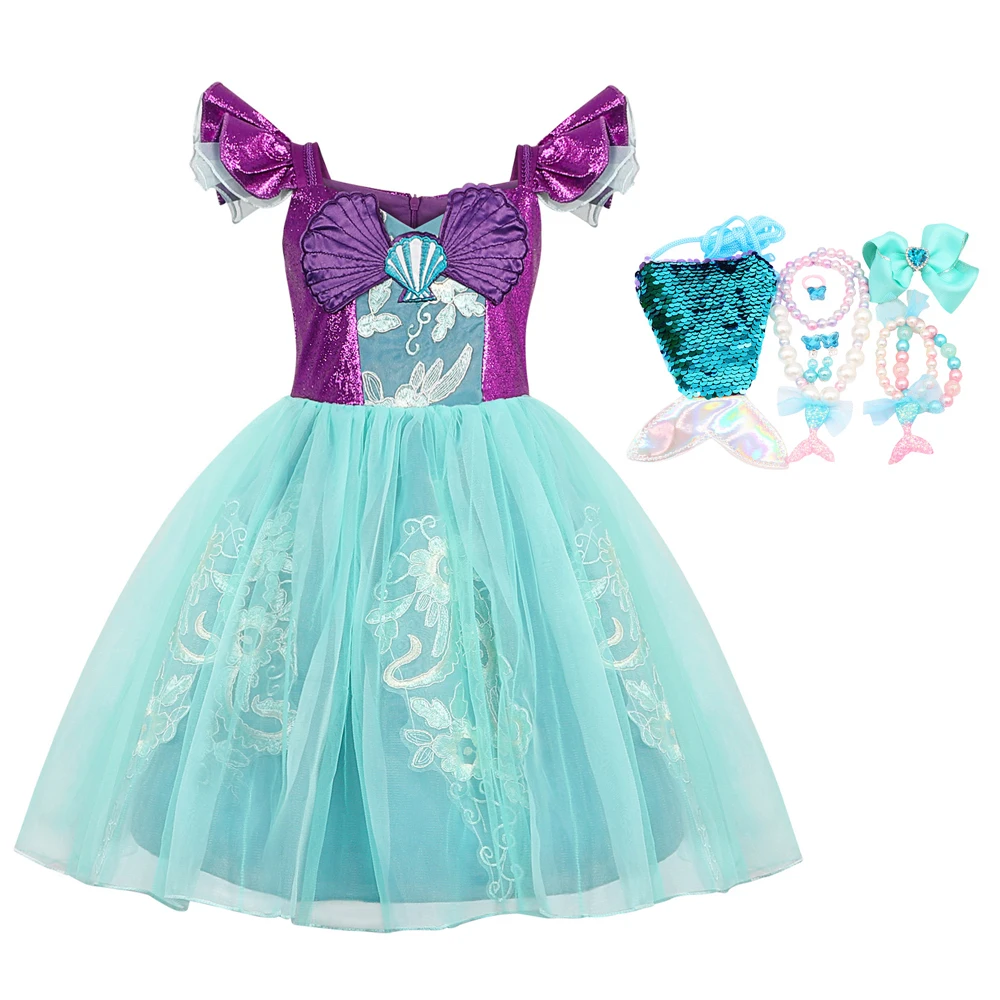 

Jurebecia Princess Dress Up Clothes Halloween Fancy Party Tulle Skirt Summer Outfit For Baby