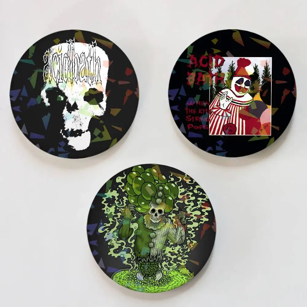 Band A-Acid Bath Round Exquisite Laser Badge Brooches Creative Pins For Clothes Hat Backpack Gift Accessories