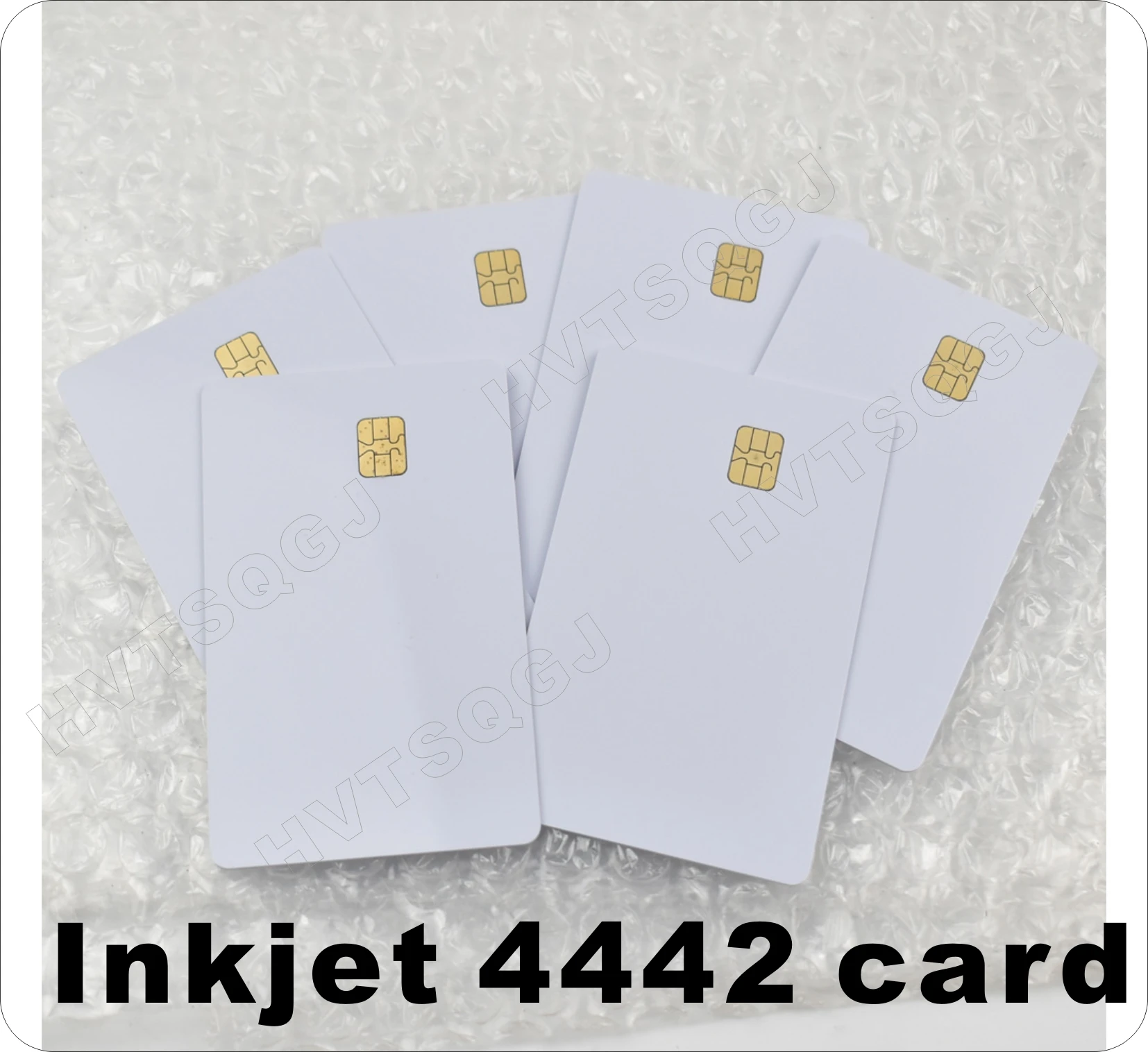 CR80 White Inkjet Blank Cards, Made of PVC Plastic, Printable on Both Sides,  4442 IC Contact Card for Epson Printer 100 pcs