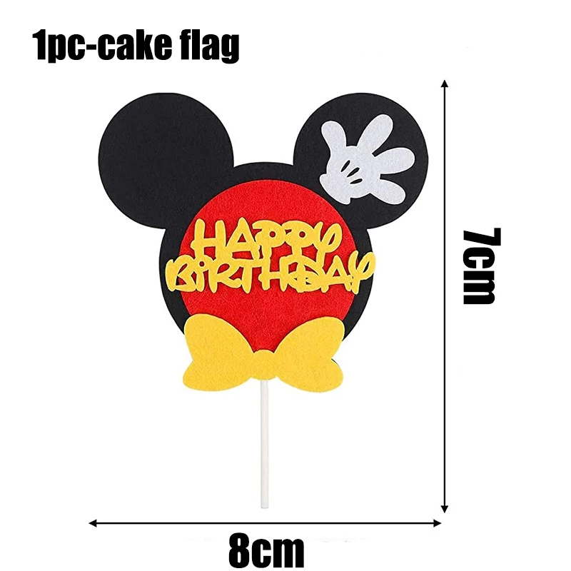 9pc/lot Mickey mouse Cake Decoration Cake Topper Party Dessert Birthday Party cake flag Baby Shower Party Baking Supplies Set