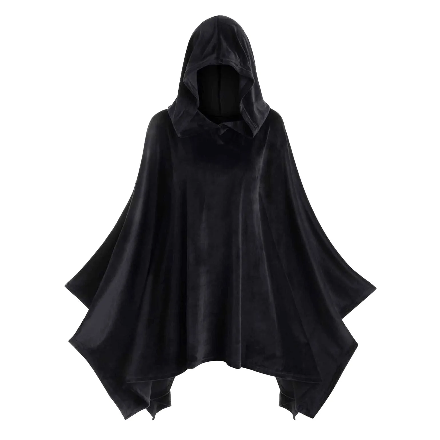 Dames Cape Cape Middeleeuwse Renaissance Cosplay Kostuum Vintage Volwassen Heks Effen Kleur Mantel Losse Plus Size Capuchon Sjaal