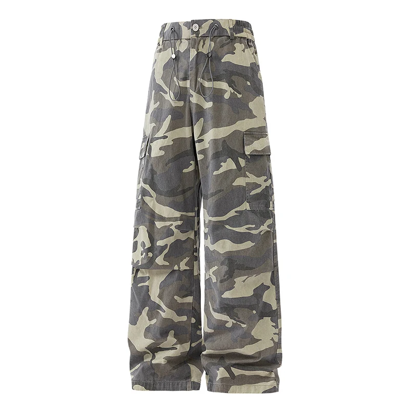 

Couples Outdoor Fashion Camouflage Trendy Simple Natural Four Seasons Wide Leg Pants Comfortable Versatile Straight Leg Pants
