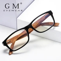 GM-Gafas de lectura retro anti-azules, futuros de moda, gafas de lectura de bambú y madera para hombres y mujeres, gafas de lectura